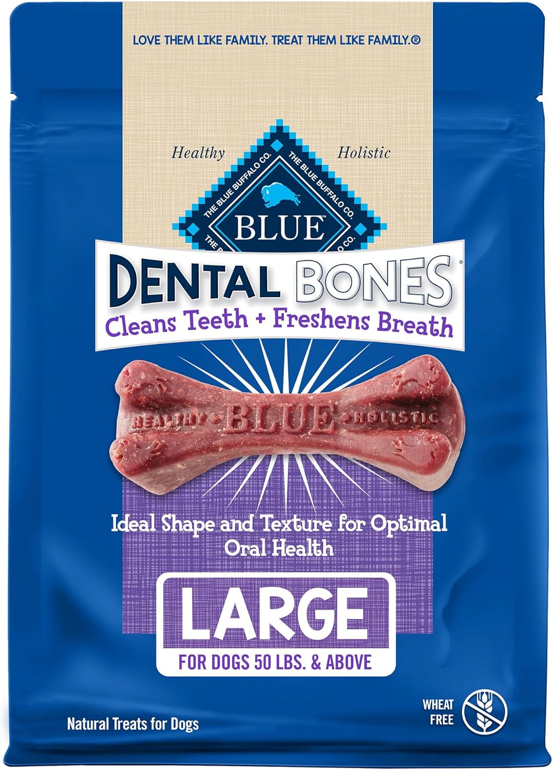 Blue Buffalo Dental Bones for Large Dogs - Daily Dental Treats
