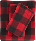 Viviland Plush Micro Fleece Buffalo Plaid King Sheet Set - Extra Warm