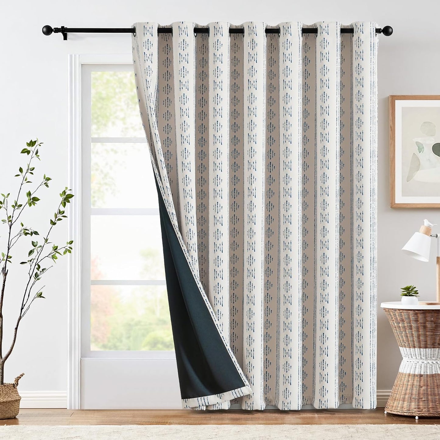 jinchan 95% Blackout Boho Curtain for Bedroom 84 in Long