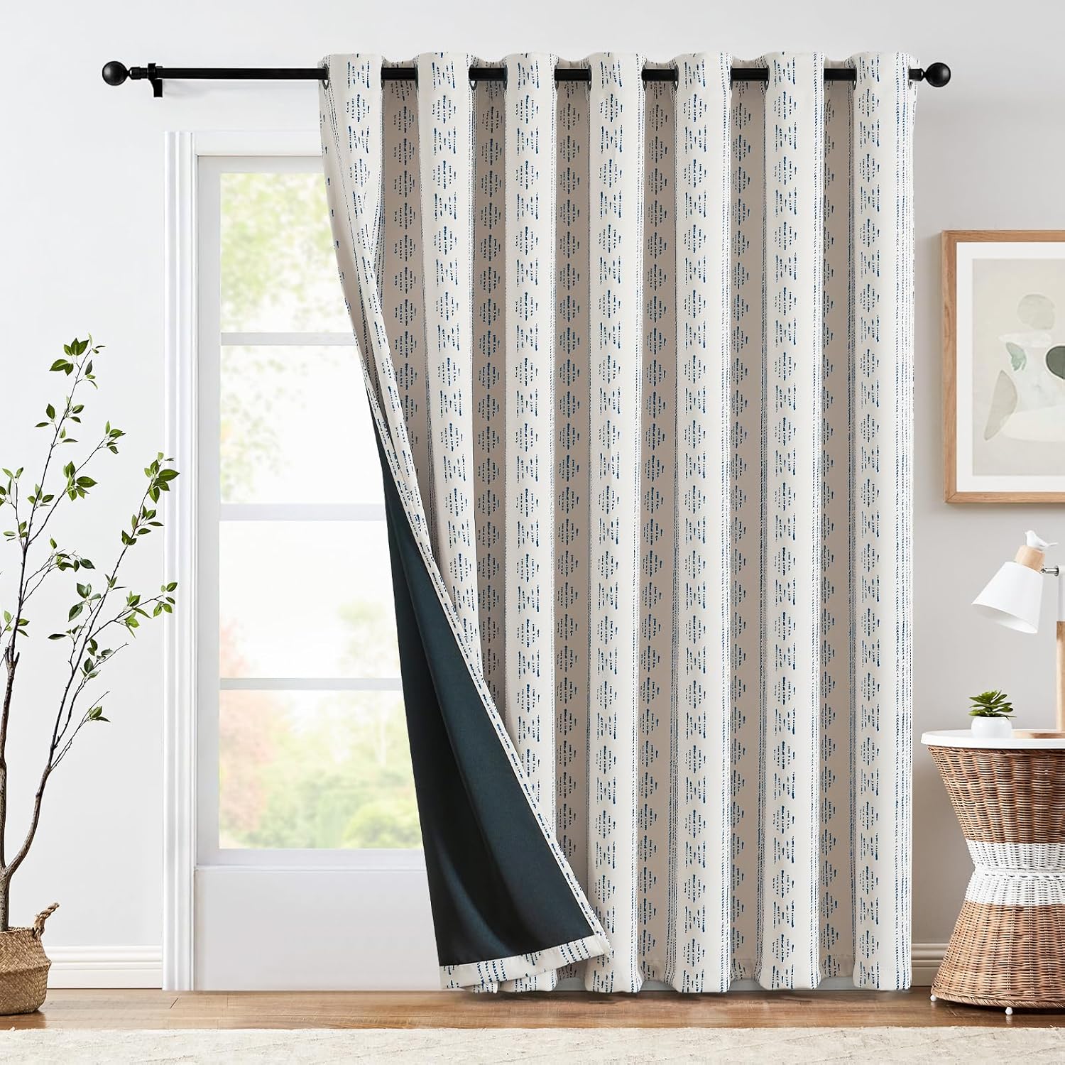 jinchan 95% Blackout Boho Curtain for Bedroom 84 in Long