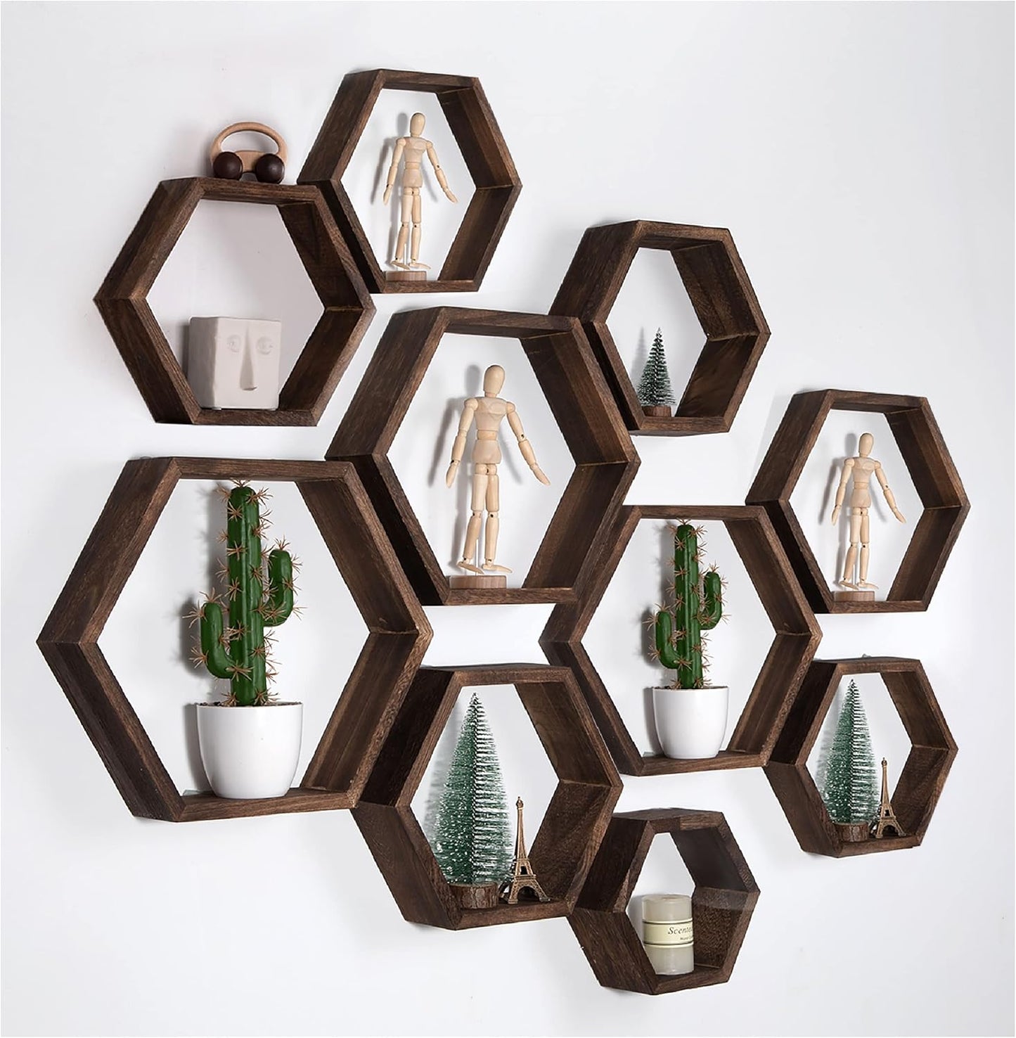 WONFUlity Hexagon Floating Shelves for Stylish Home Decor
