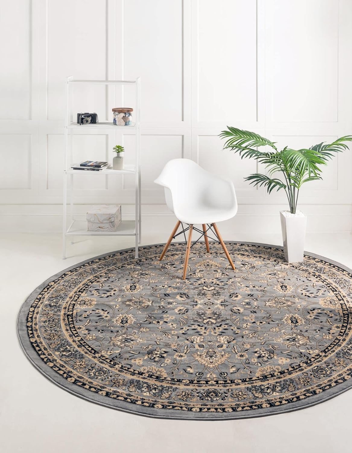 Unique Loom Sialk Hill Collection Area Rug - Stylish Gray/Black