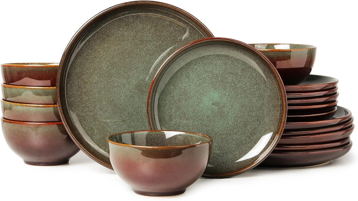 Stoneware Dinnerware Sets for 6 - 18 Pieces Ceramic Plates