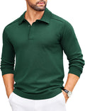 Mens Knit Polo Sweater Long Sleeve Polo Collared Sweater - Casual is