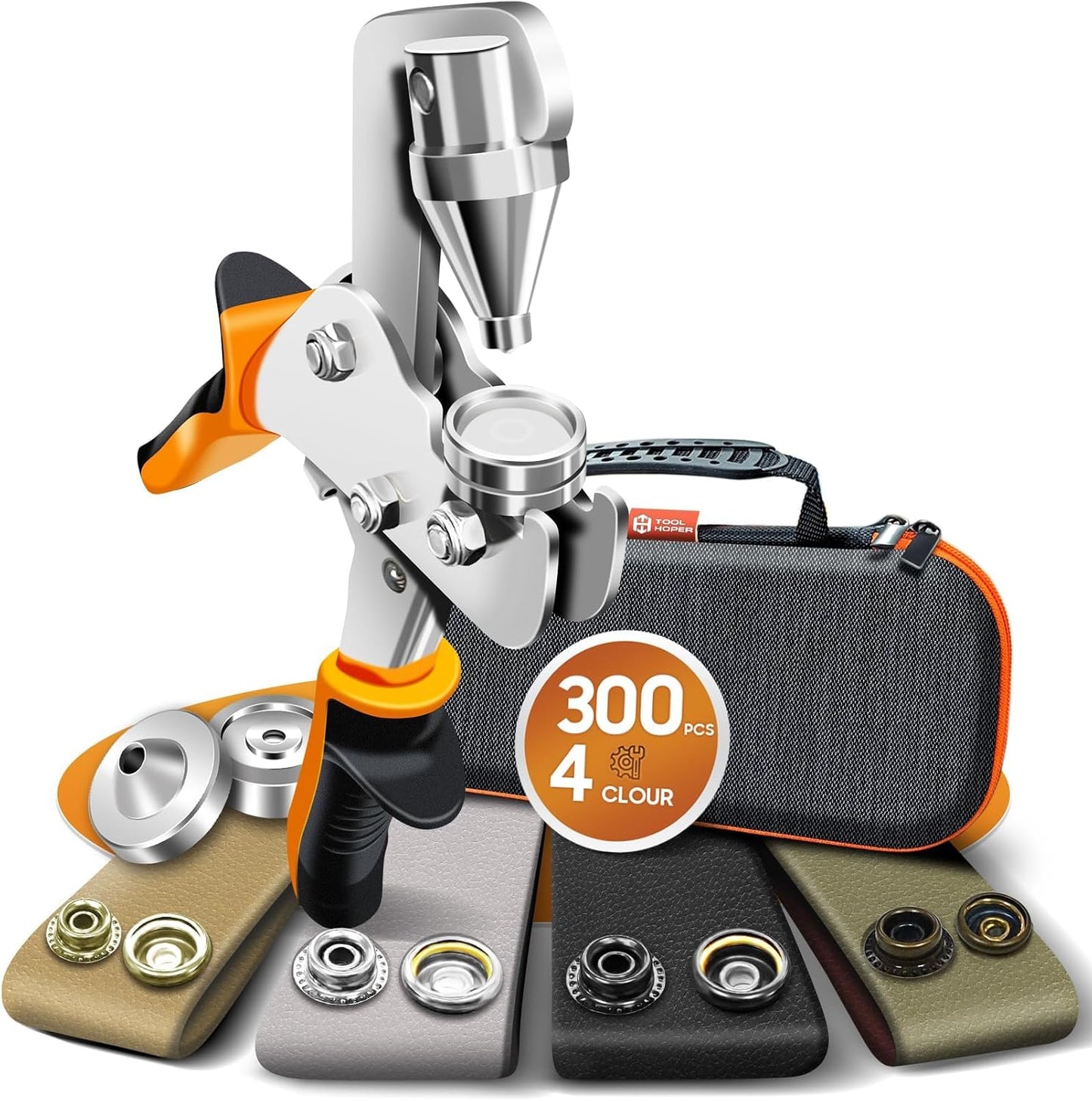 Snap Fastener Tool Kit for Easy Installation of 300 Snaps