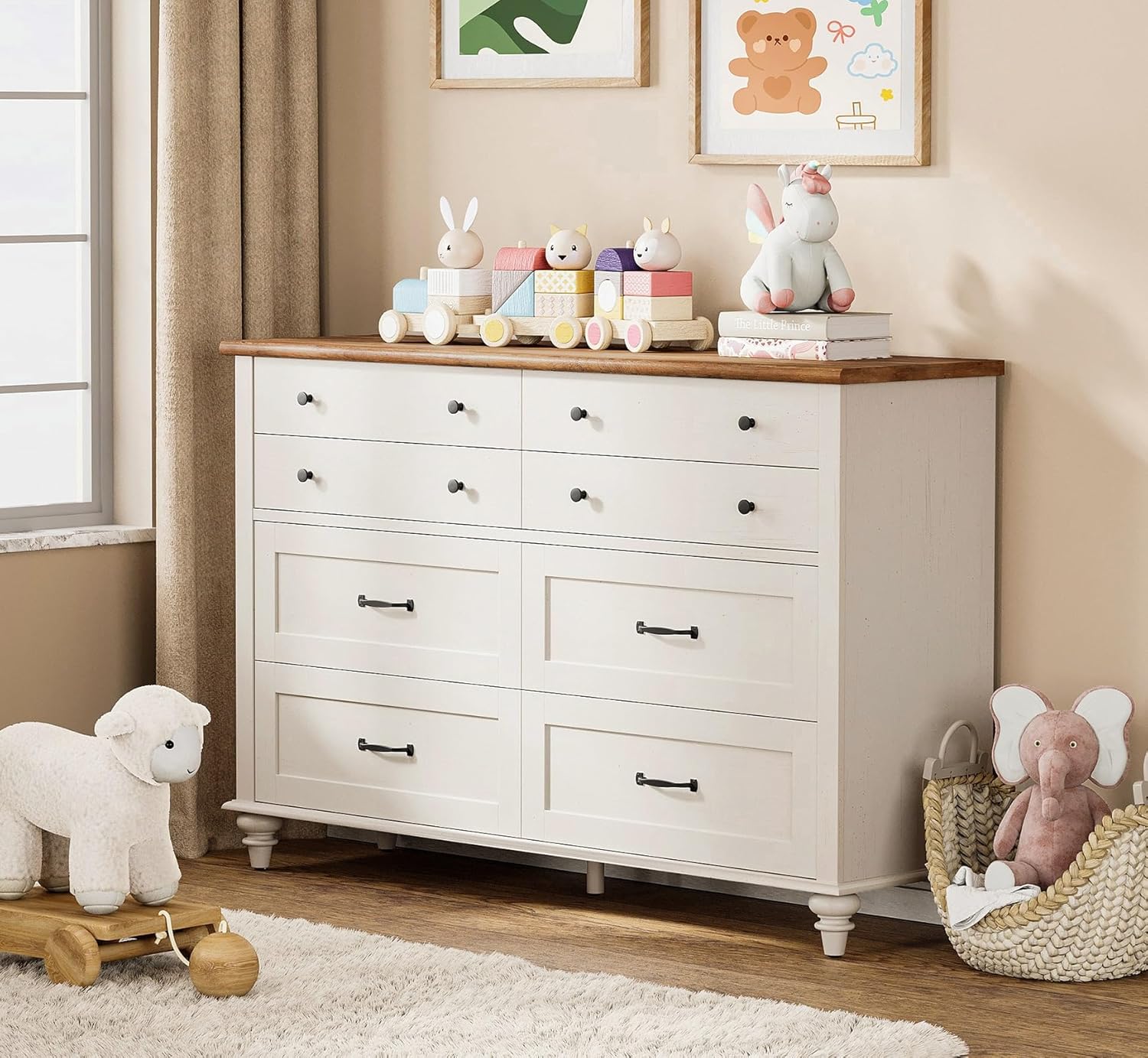 WAMPAT Kids Dresser with 8 Drawers for Nursery Storage