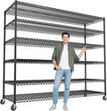 REIBII 60in W x 82.6in H Heavy Duty 6-Tier Wire Shelving - High