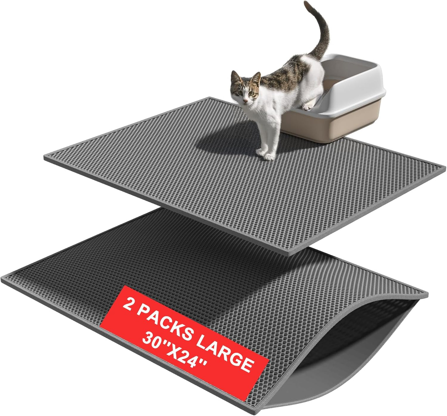 Waterproof Cat Litter Mat - Urine Proof Trap (2pk)