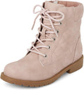Girl's Lace Up Combat Boots - Stylish, Easy Zip-On Fit