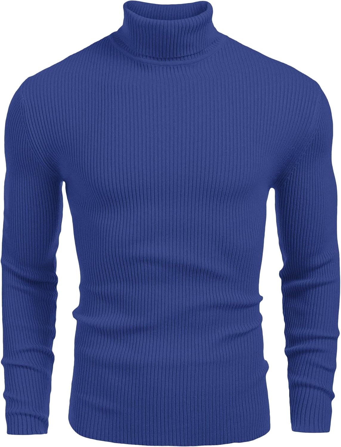 COOFANDY Mens Ribbed Slim Fit Knitted Pullover Turtleneck Sweater