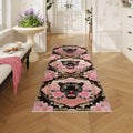 Runner Rug for Kitchen 2ft6in x 8ft - Washable Non Slip Leopard Floral