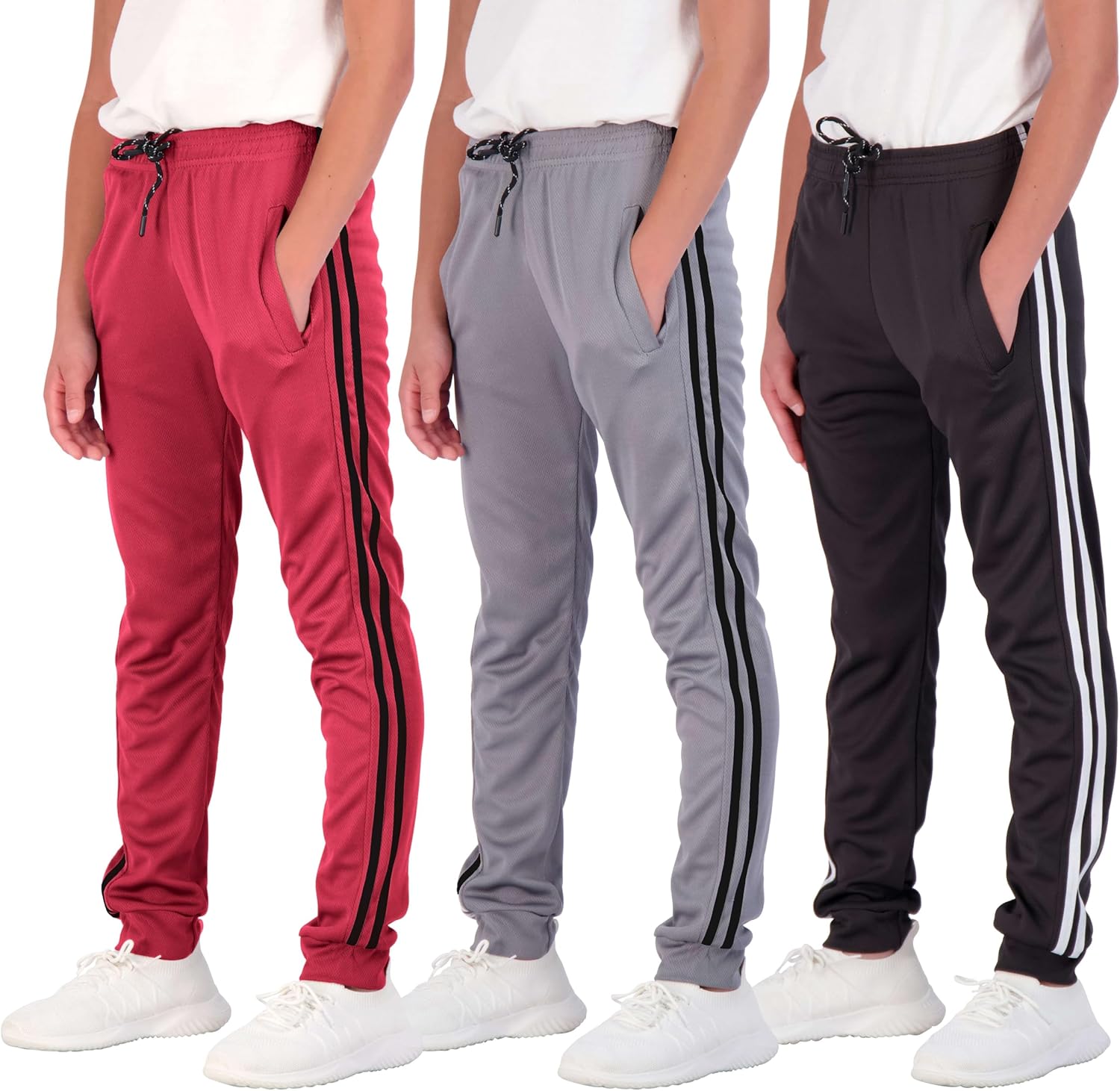 Real Essentials Boy's Mesh Jogger Sweatpants for Active Kids