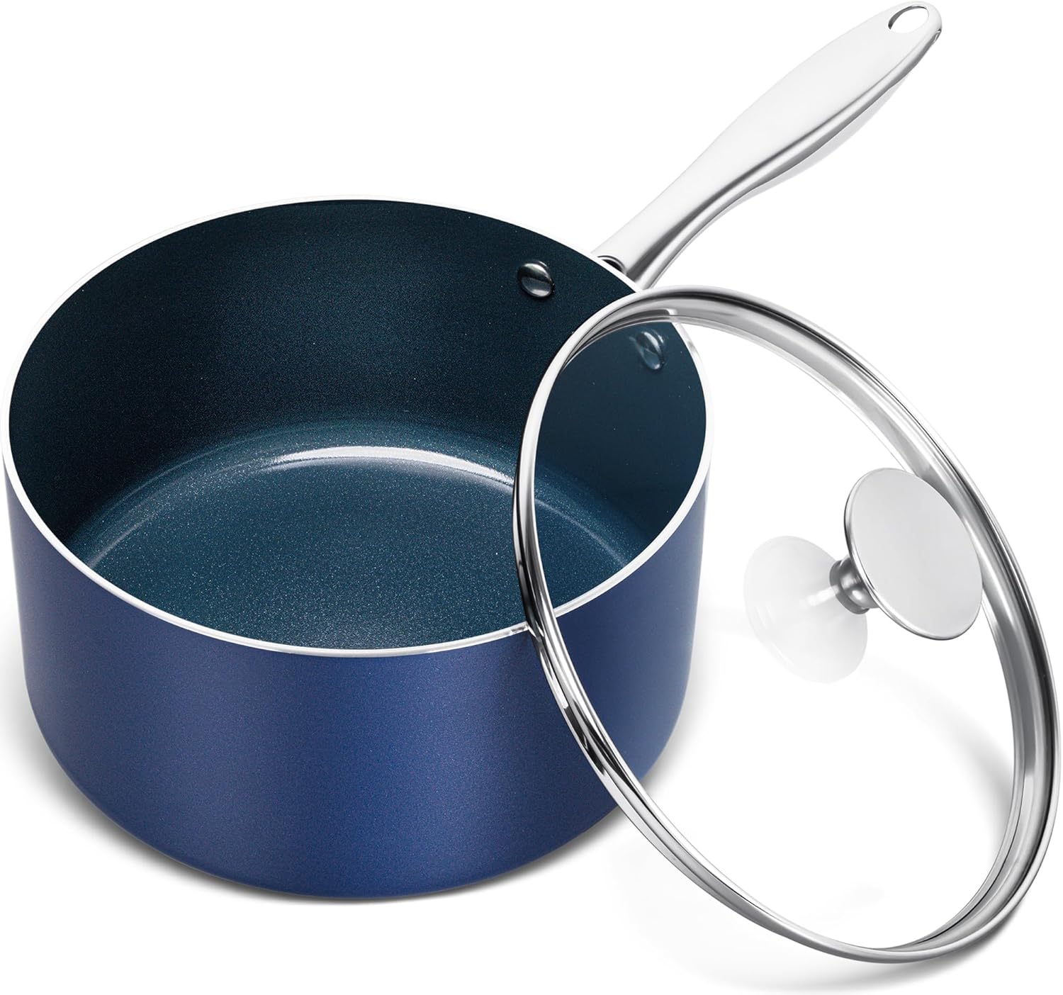 MICHELANGELO 3 Quart Saucepan with Lid for Effortless Cooking