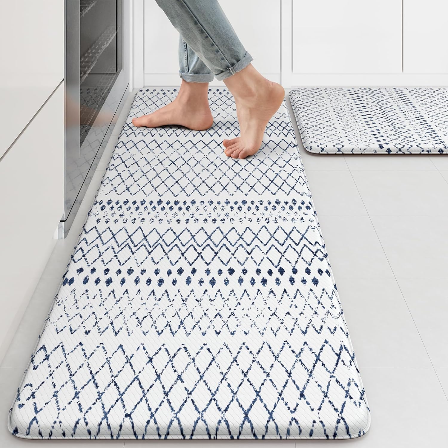 KIMODE Kitchen Mats 2PCS - Cushioned Anti Fatigue Rugs for Comfort