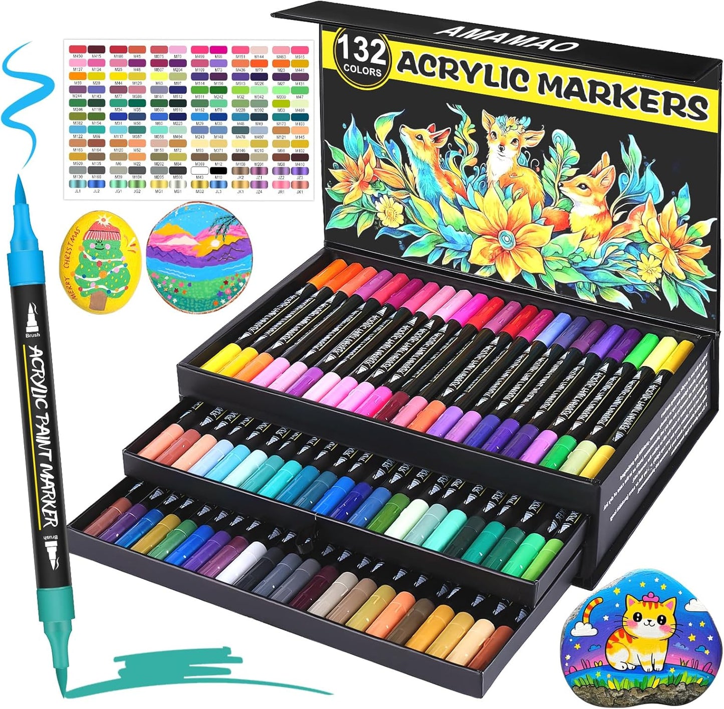 132 Colors Acrylic Paint Markers Set for Creative Projects