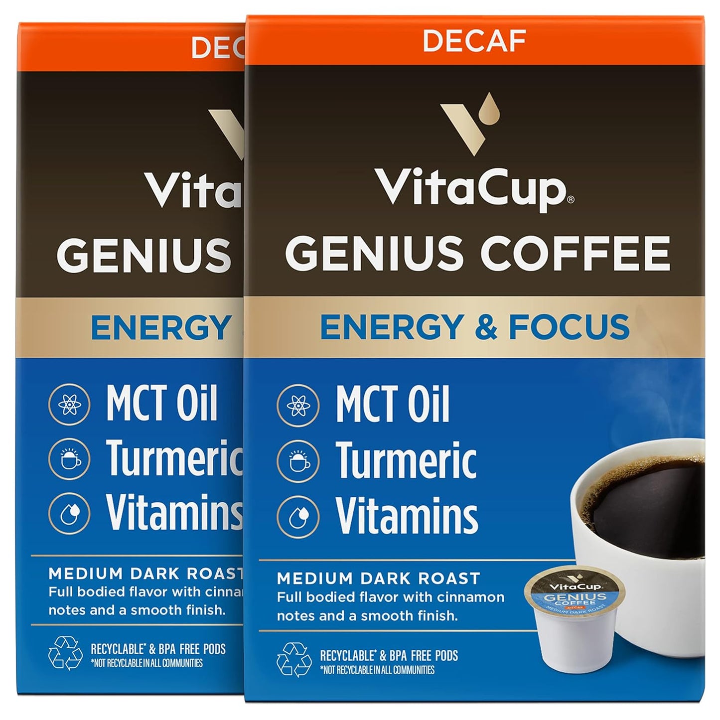 Decaf Genius Keto Coffee Pods with MCT Oil for Daily Energy