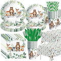 Woodland Baby Shower Tableware Set - Serve 24 with Animal Theme