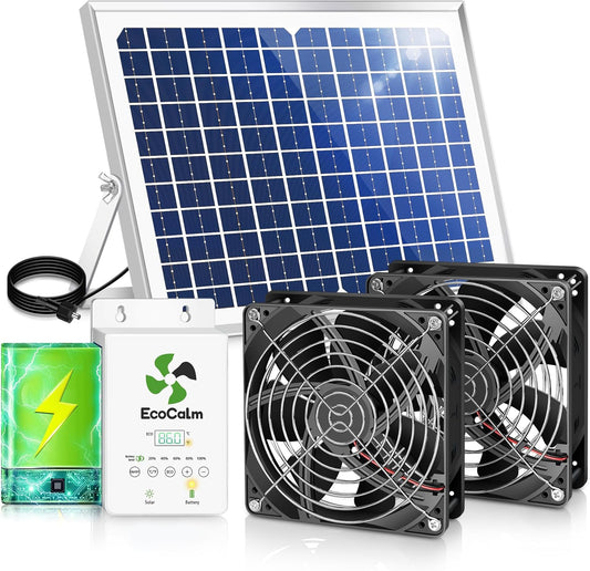 Solar Exhaust Fan for Chicken Coop with Adjustable Thermostat