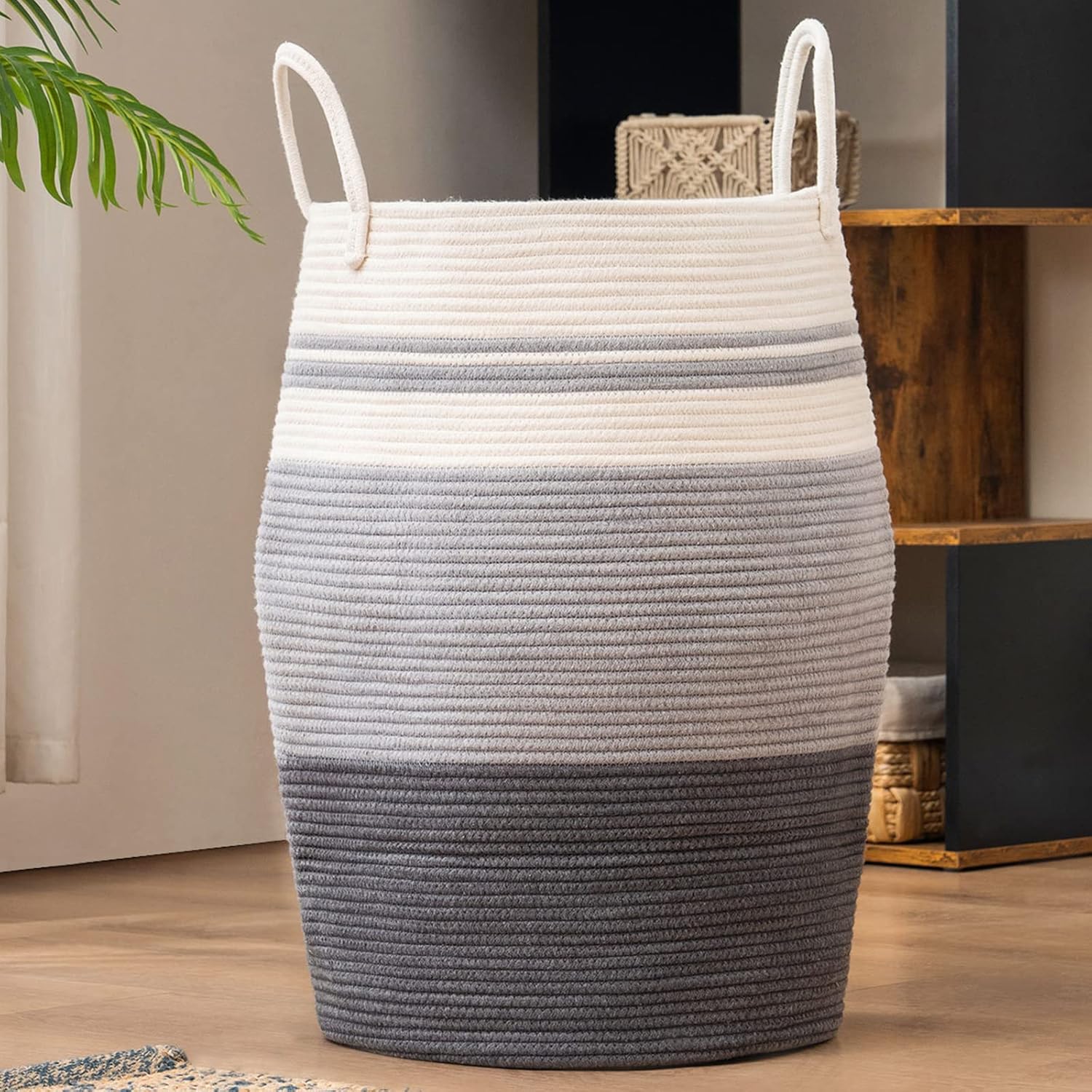 105L Extra Large Woven Laundry Hamper for Stylish Storage