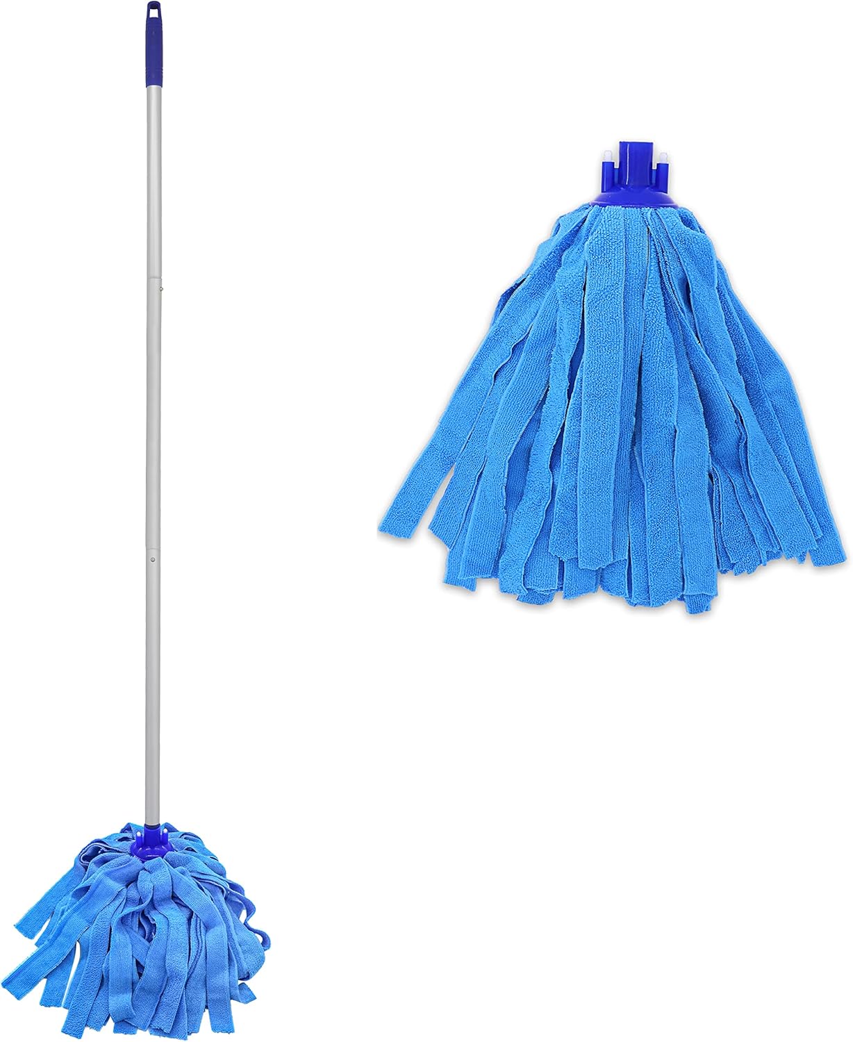 2x Microfiber Mop Heads + Handle Set - Simplify Cleaning!