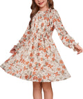 GRACE KARIN Girls' Floral Long Sleeve Midi Dress - Fall/Winter