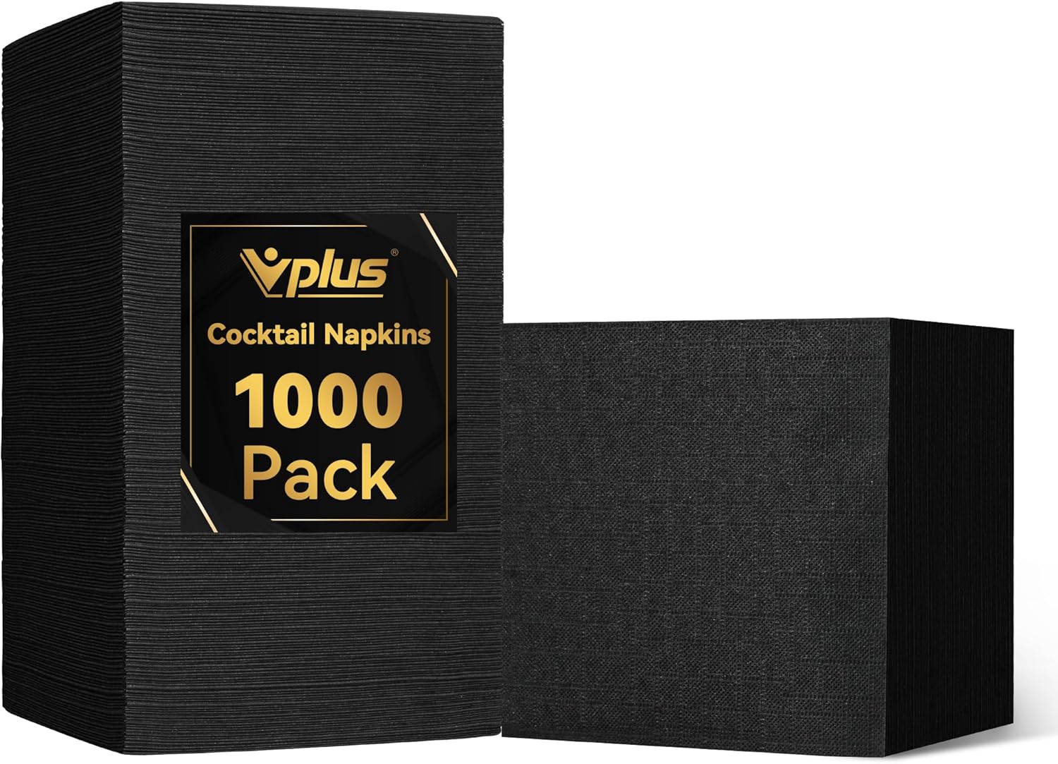 Elegant 3-Ply Black Cocktail Napkins - 1000 Pack