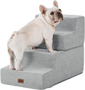 Dog Steps for Bed - Extra Wide 4-Step Foam Pet Stairs for Small Dogs