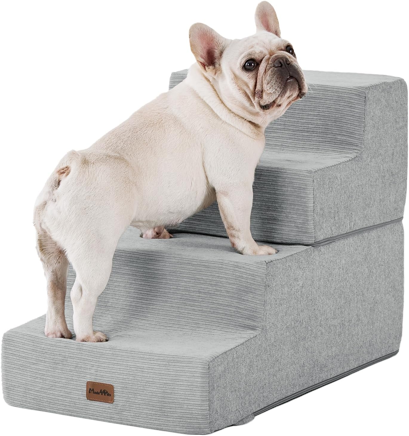 Made4Pets Dog Steps for Bed - Extra Wide Foam Pet Stairs
