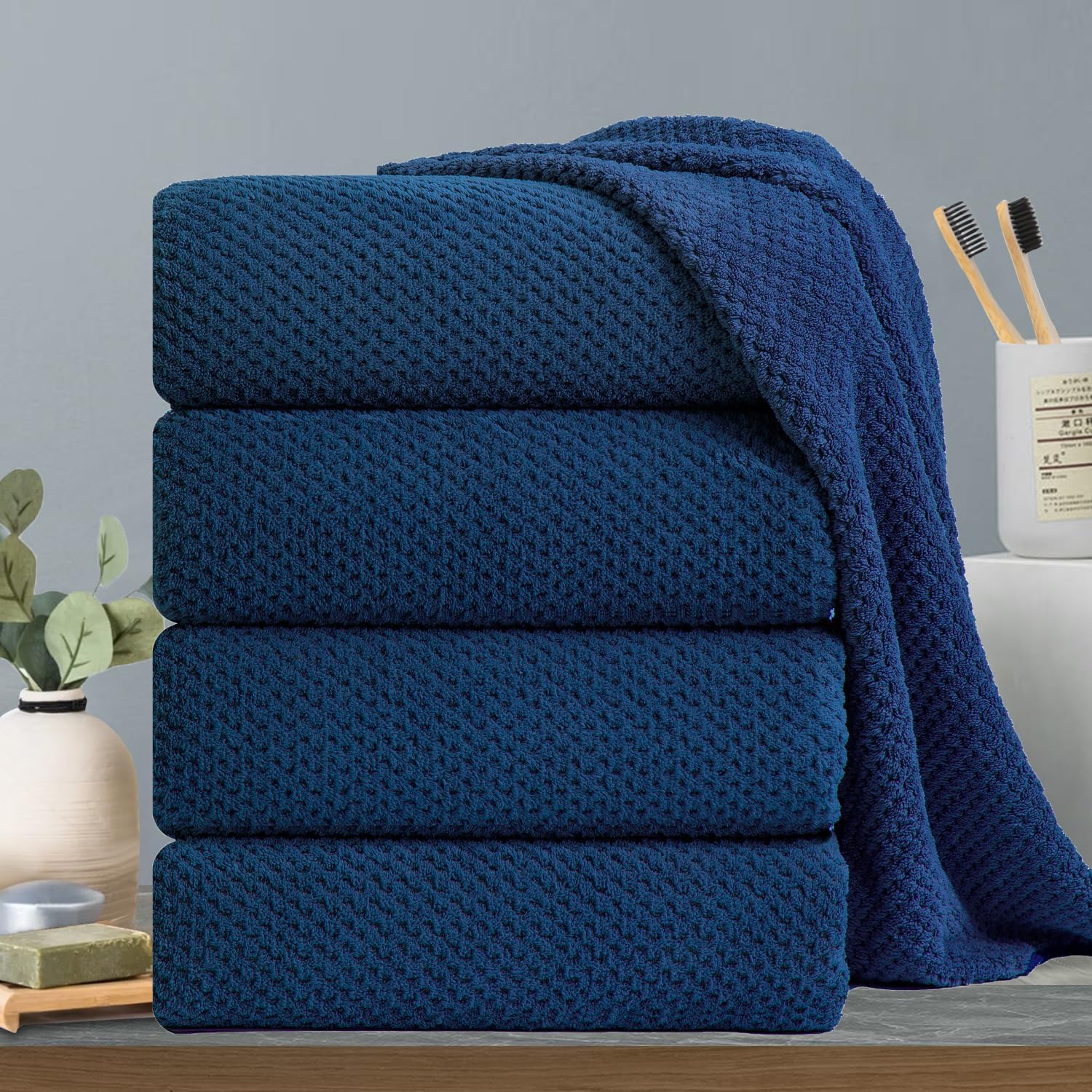 Luxurious Oversized Bath Towels Set - 600 GSM Microfiber Towels