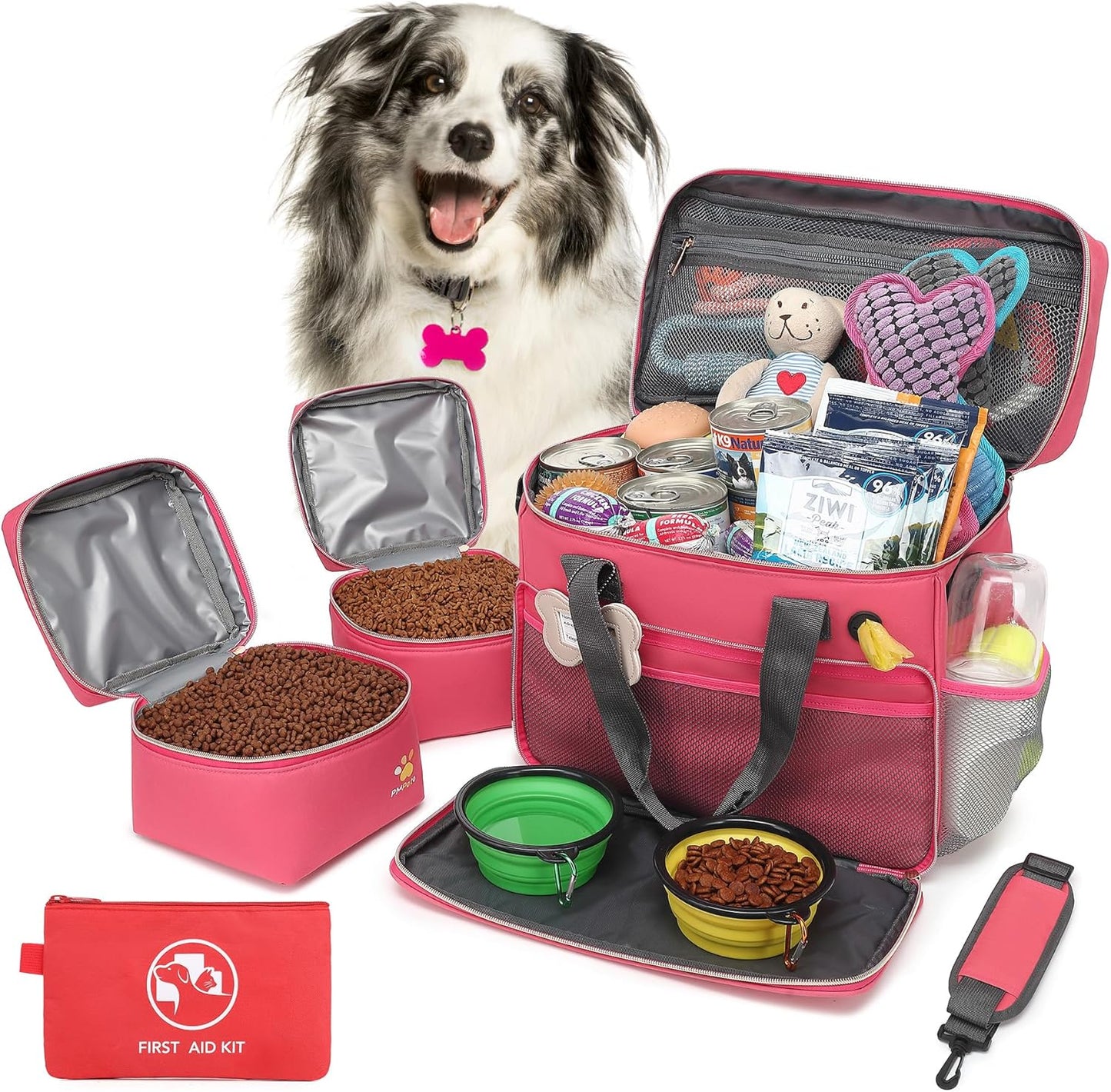 Pet Travel Set | Multi-Function | Red
