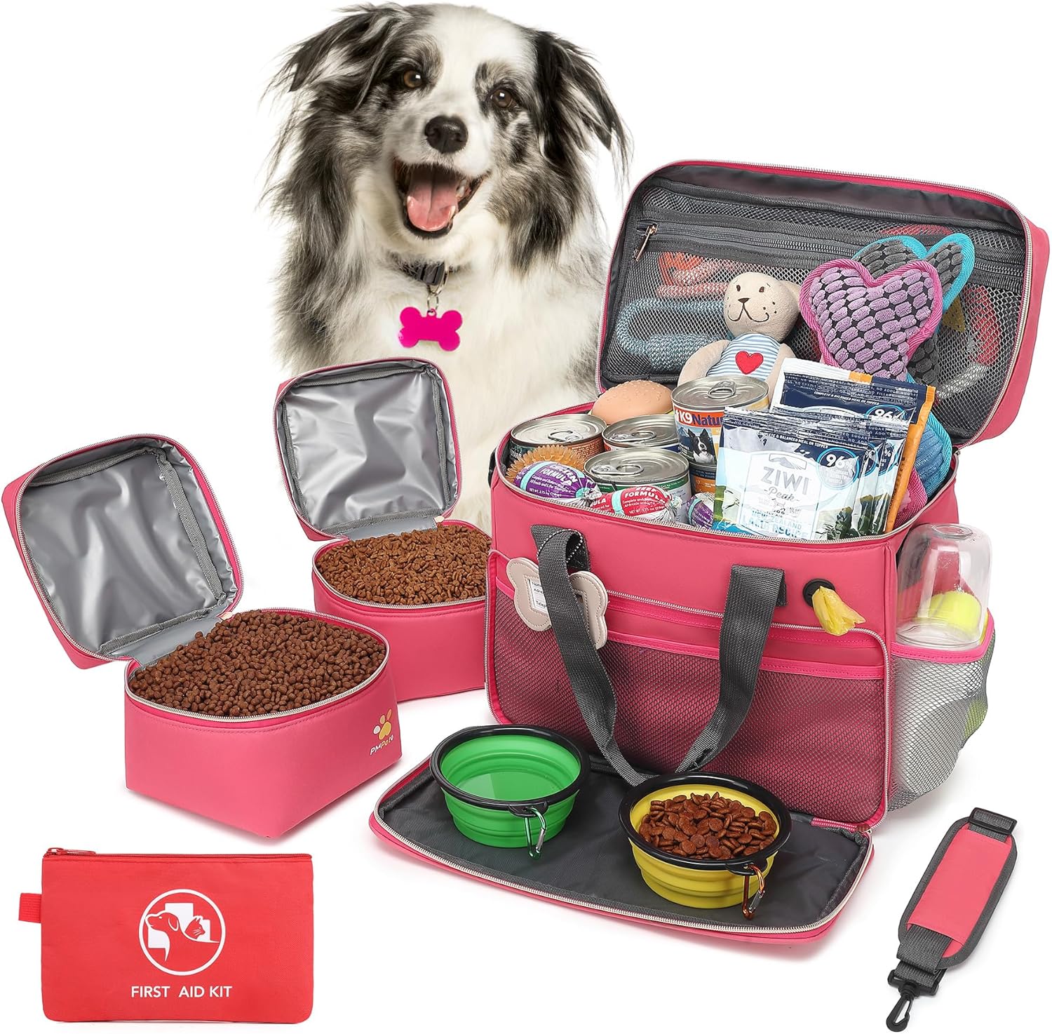 Pet Travel Set | Multi-Function | Red