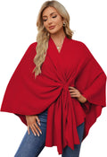 Women's Elegant Shawl Wrap Poncho - Soft Double Knit Layer