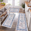 Pauwer Kitchen Rugs Sets of 3 Non Slip Washable Mats - Boho Farmhouse