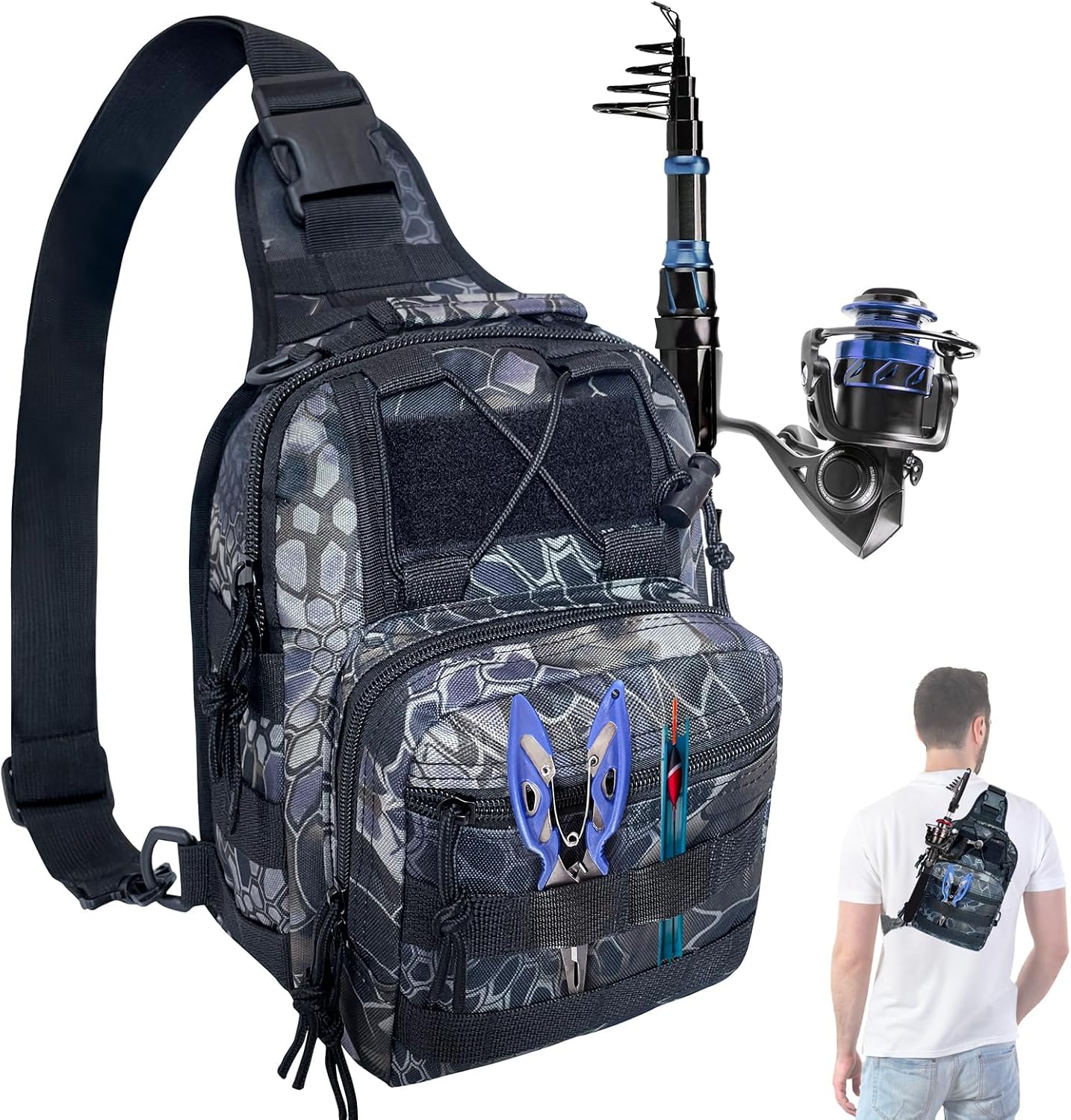 SJYUE Lightweight Fishing Backpack with Gear Holders