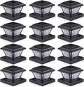 Solar Post Cap Lights Warm White and RGB - 12 Pack for 4x4 Posts