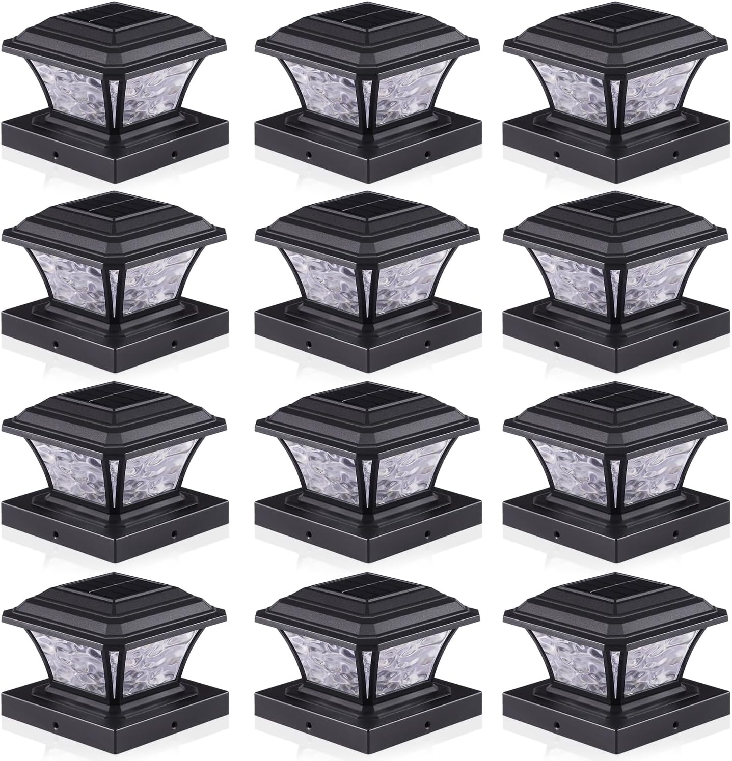 Solar Post Cap Lights with RGB Modes for Outdoor Decoration