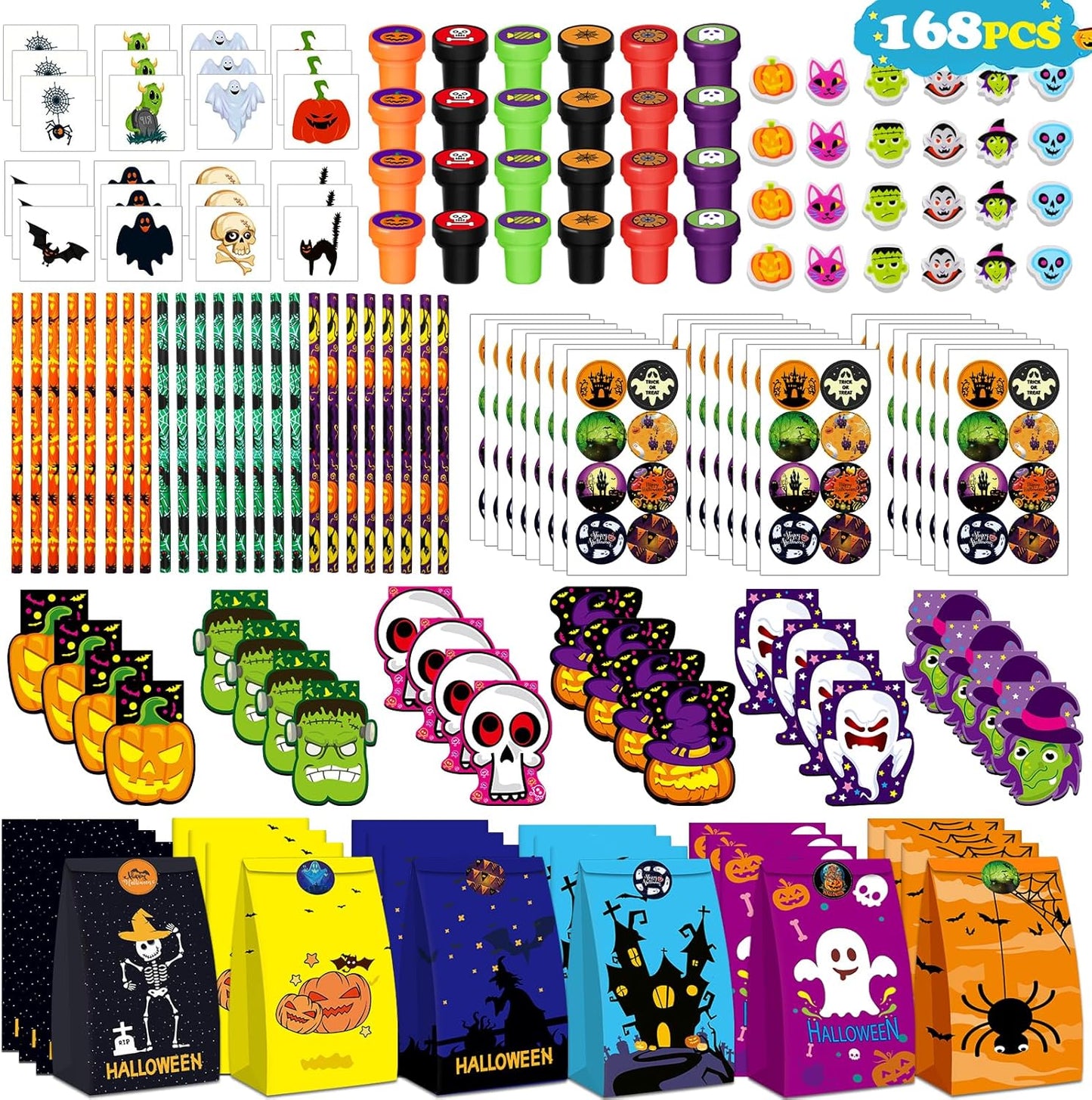 OCHIDO Halloween Party Favors for Kids - 168pcs Gift Set