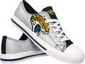 Dallas Cowboys Women's Glitter Canvas Fashion Sneakers - Silver