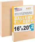 16 in x 20 in Unfinished Cradled Wood Panels 1-1/2 in Deep - Sturdy