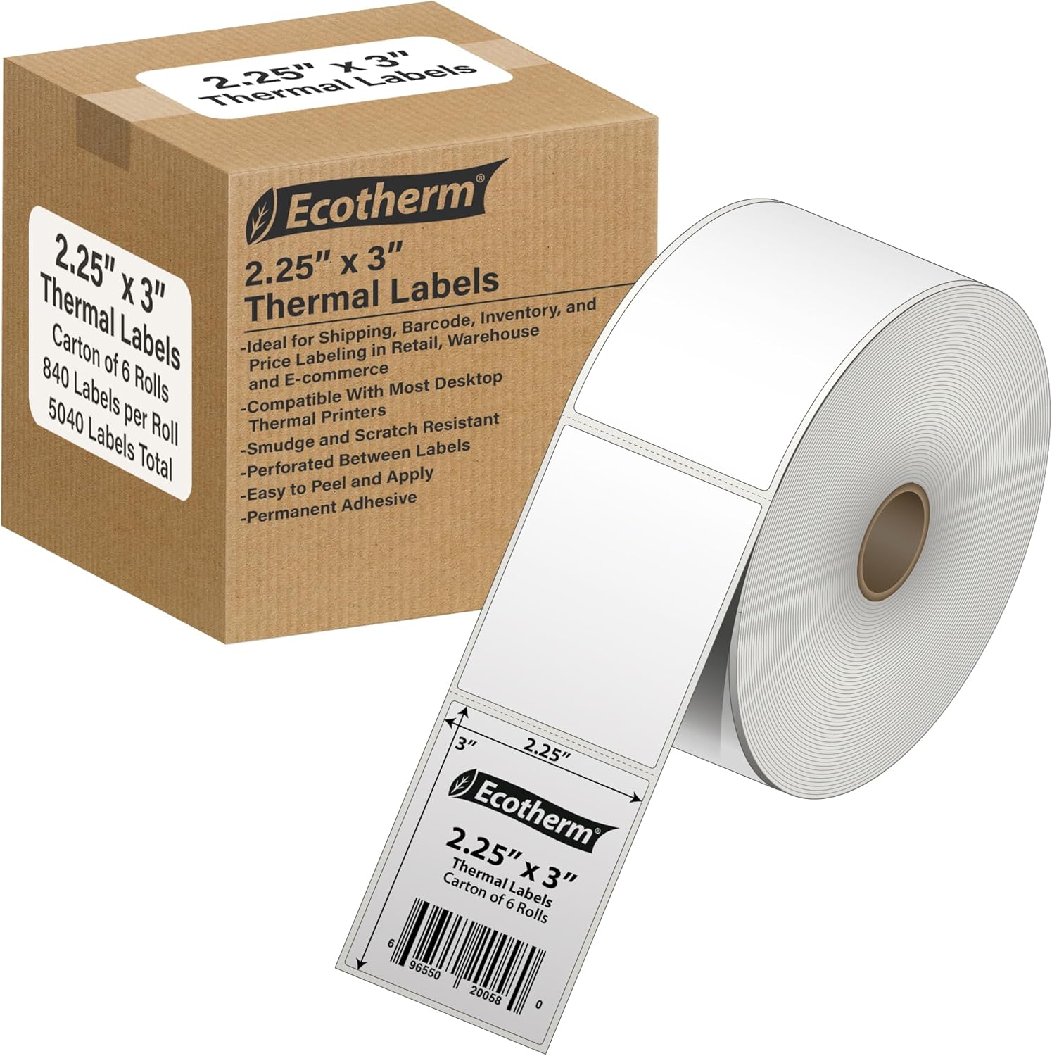 2.25in x 3in Thermal Labels for Zebra, Munbyn, Rollo Printers