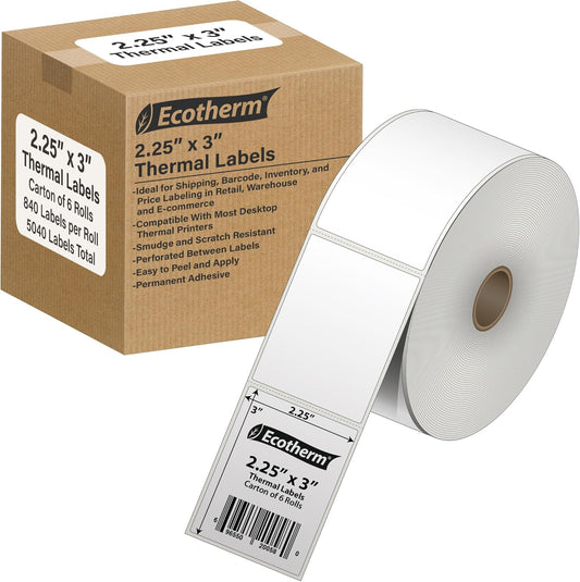2.25in x 3in Thermal Labels for Zebra, Munbyn, Rollo Printers