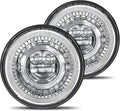 7 in Halo LED Headlight Round Compatible with Jeep Wrangler JK