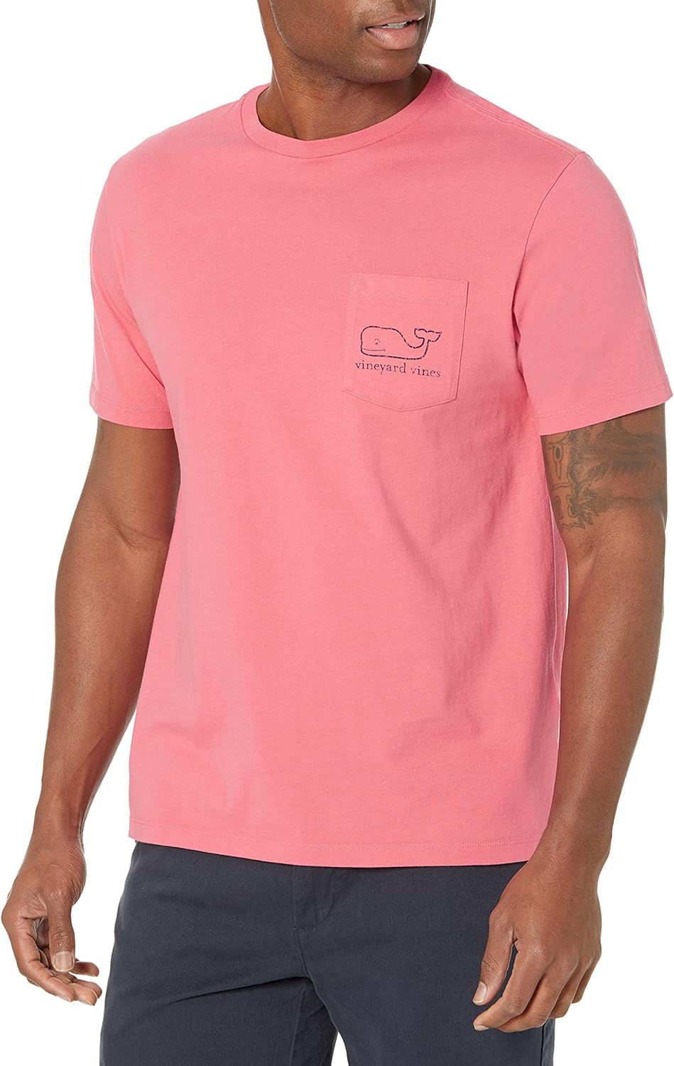 Vintage Whale Pocket Tee for Men - Classic Short-Sleeve Style
