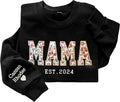 Personalized Floral Embroidered Grandma Sweatshirt by NAZENTI
