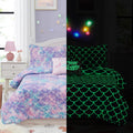 Kids Comforter Set Full Size for Girls - Glow in the Dark Mermaid