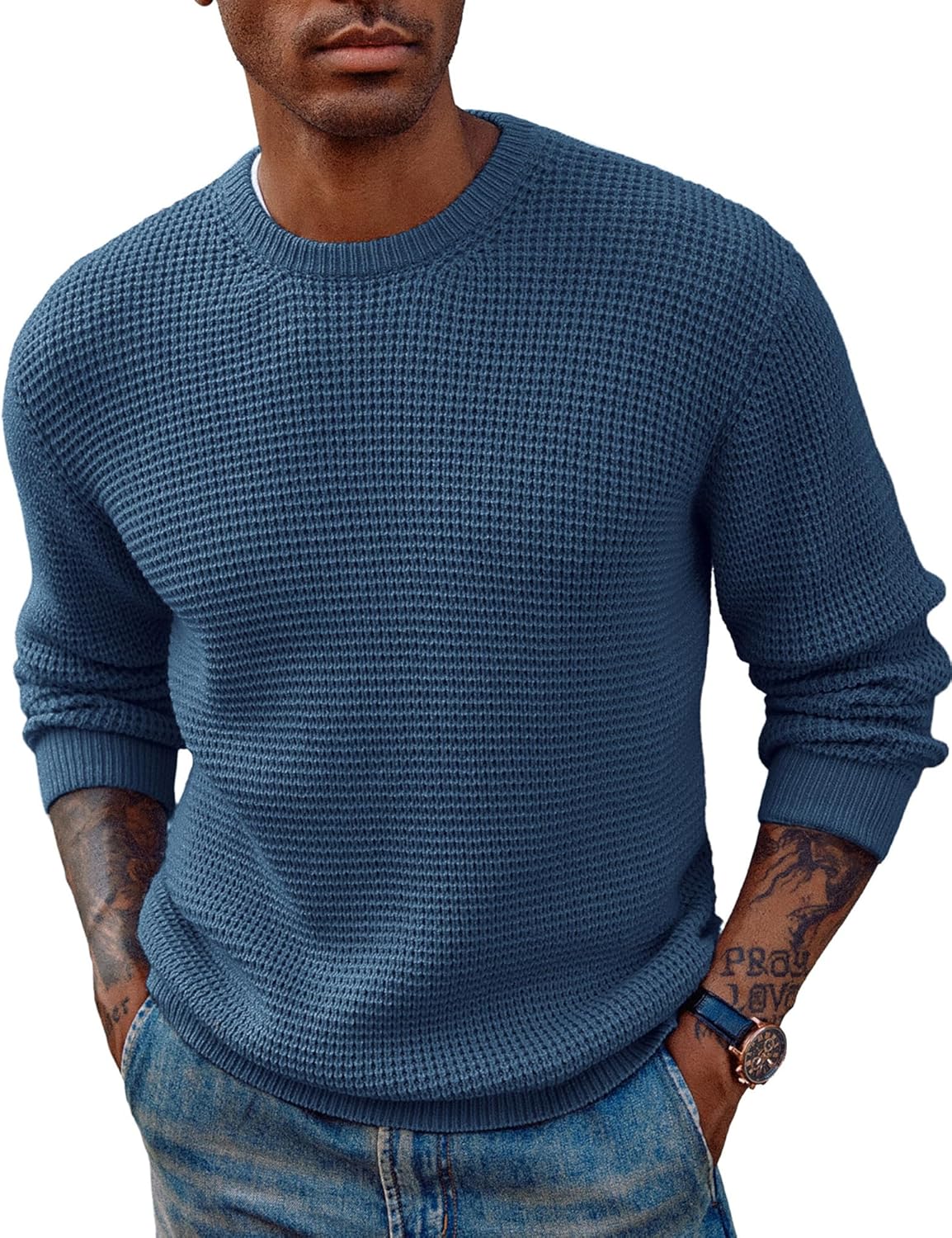 PJ PAUL JONES Mens Crewneck Pullover Sweater for Comfort