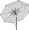 10ft Solar LED Patio Umbrella - Tilt, Crank & Water-Resistant Fabric