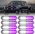 8-Pcs Purple/White LED Strobe Grille Lights - Ultra Slim Sync