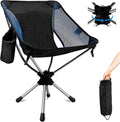 Camping Chairs Blue 360Degree Swivel Folding Chair for Adults