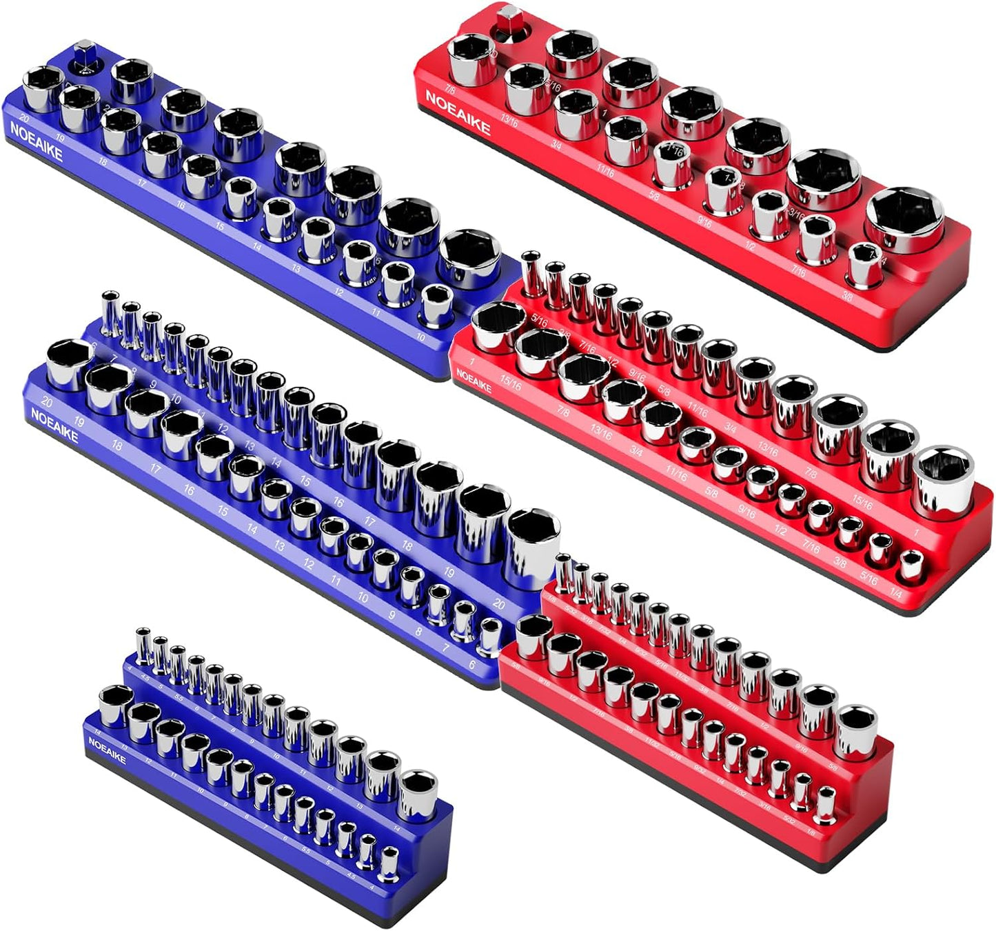 Magnetic Socket Organizer Set for 1/2, 3/8, 1/4 Inch Drives